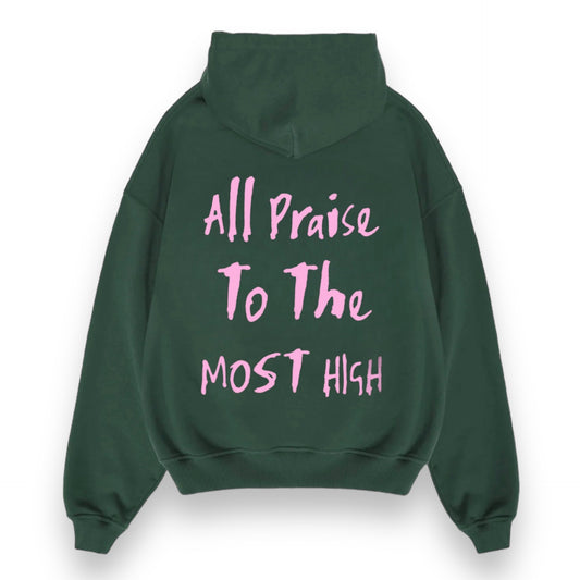 “All Praise” Oversized Hoodie - Green