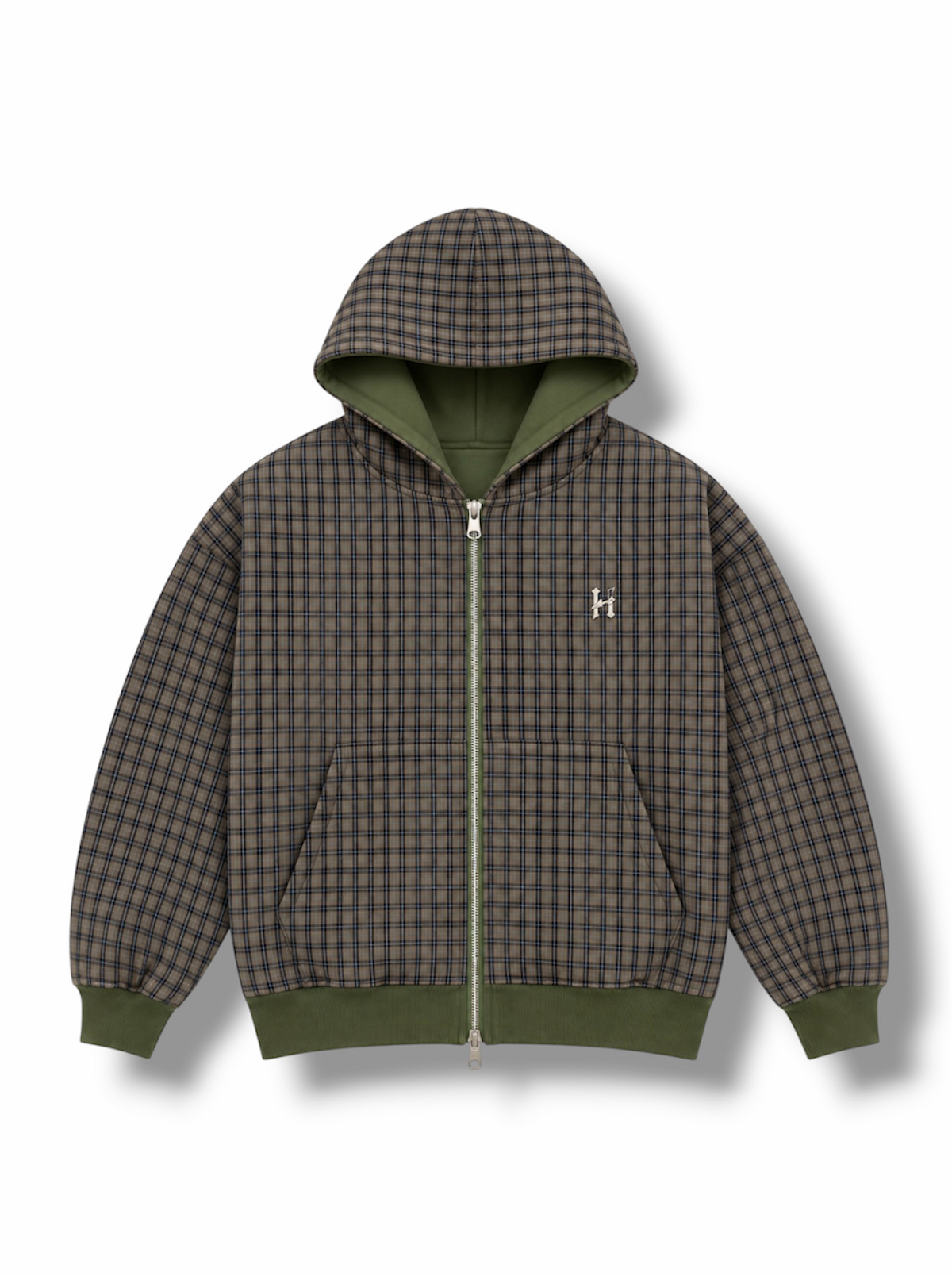 “Ruh Abira” Green Reversible Zip-Up