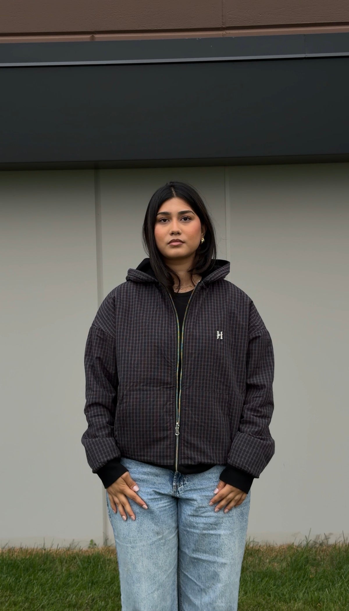 “Ruh Abira” Black Reversible Zip-Up