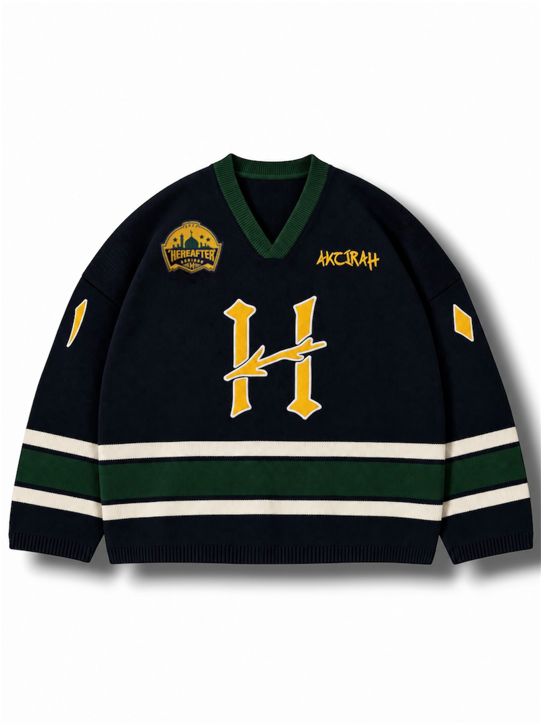 “Ahl Al-Jannah” Navy - Hockey Knit Jersey