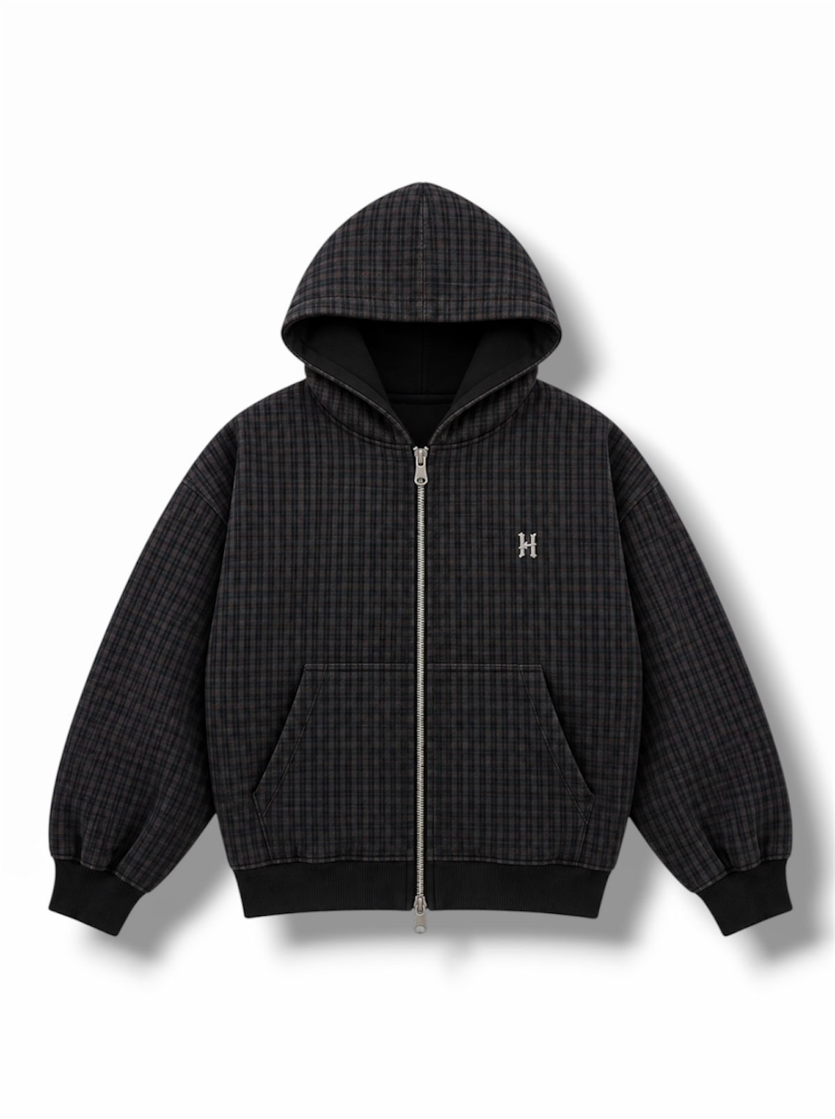 “Ruh Abira” Black Reversible Zip-Up