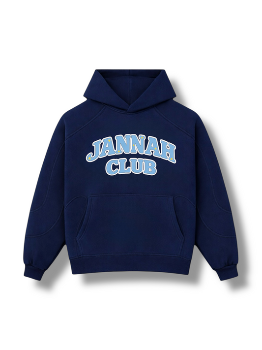 "Jannah Club” Oversized Hoodie- Navy Blue