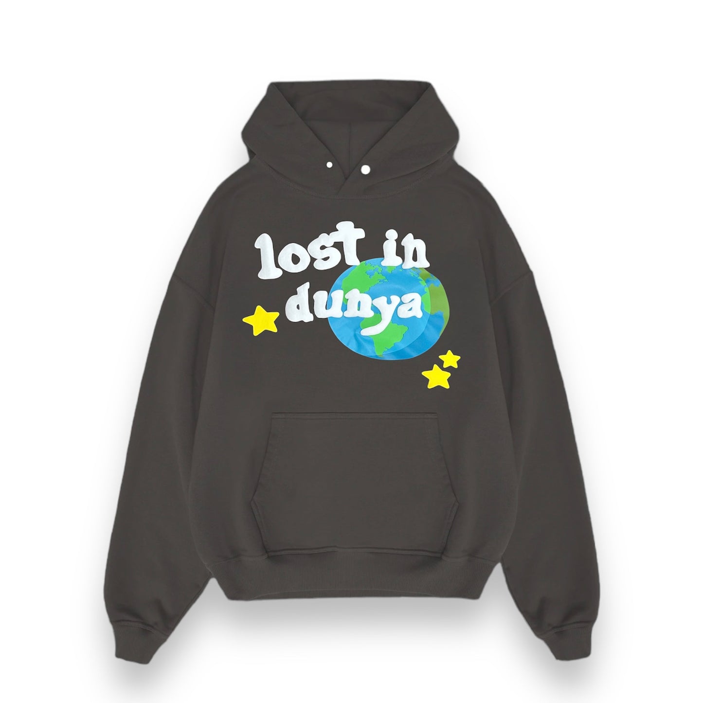 “Lost in Dunya” Oversized Hoodie - Gray