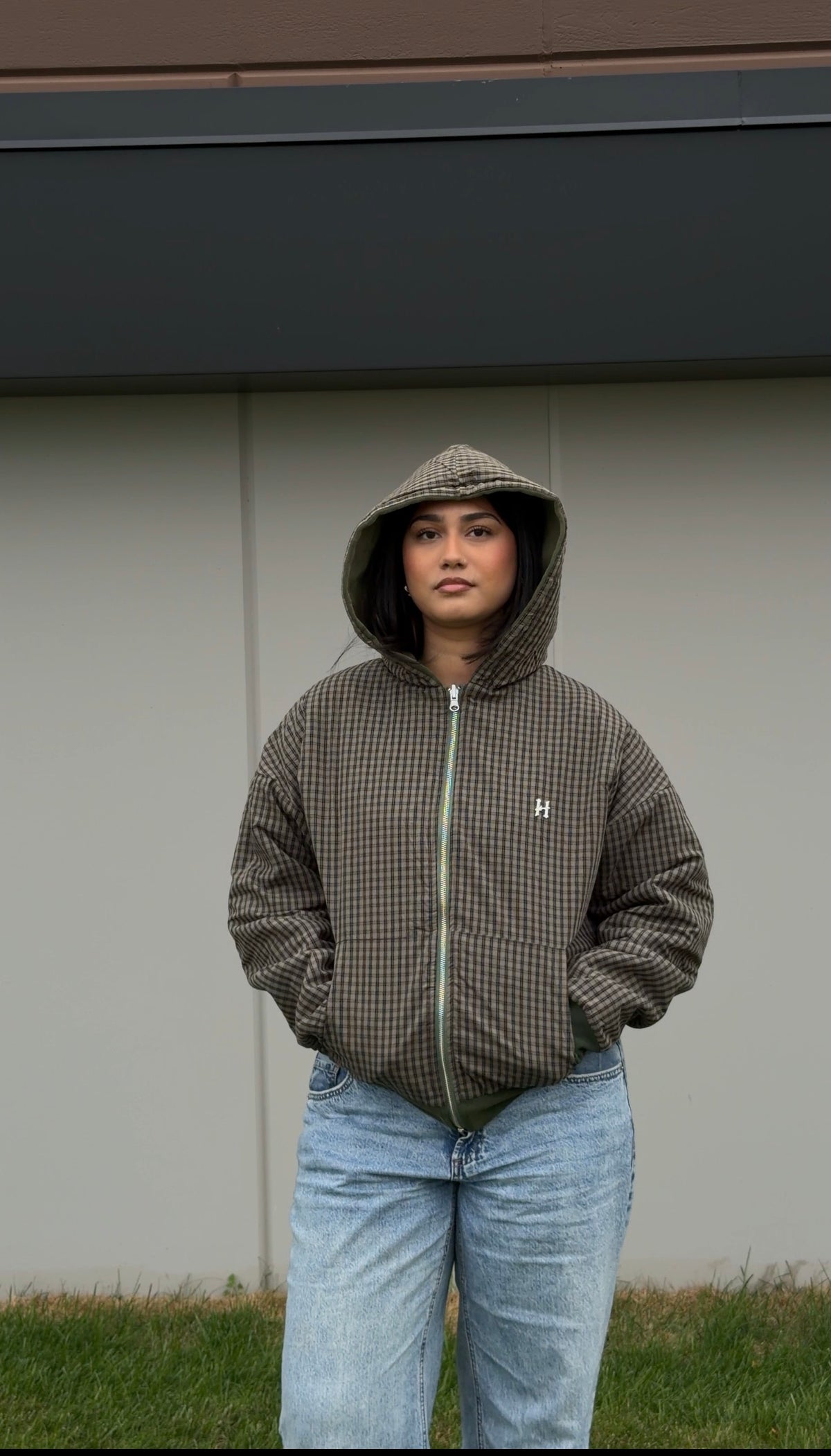 “Ruh Abira” Green Reversible Zip-Up